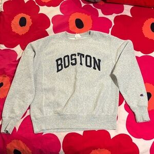 Champion Light Gray Boston Crewneck Sweater